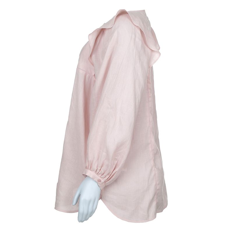 Camisa-Max-Mara-Linho-Babados-Rosa-