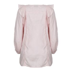 Camisa Max Mara Linho Babados Rosa