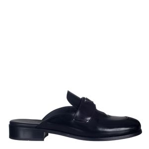 Mule Prada Couro Escovado Preto