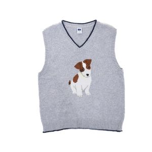 Colete Janie and Jack Infantil Tricô Cachorro Cinza
