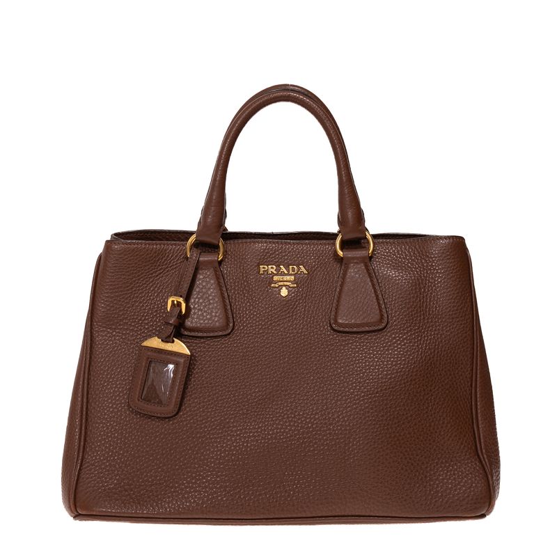 Bolsa-Prada-Tote-Couro-Marrom-
