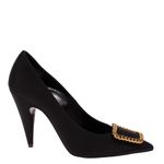 Scarpin-Saint-Laurent-Corrente-Tecido-Preto