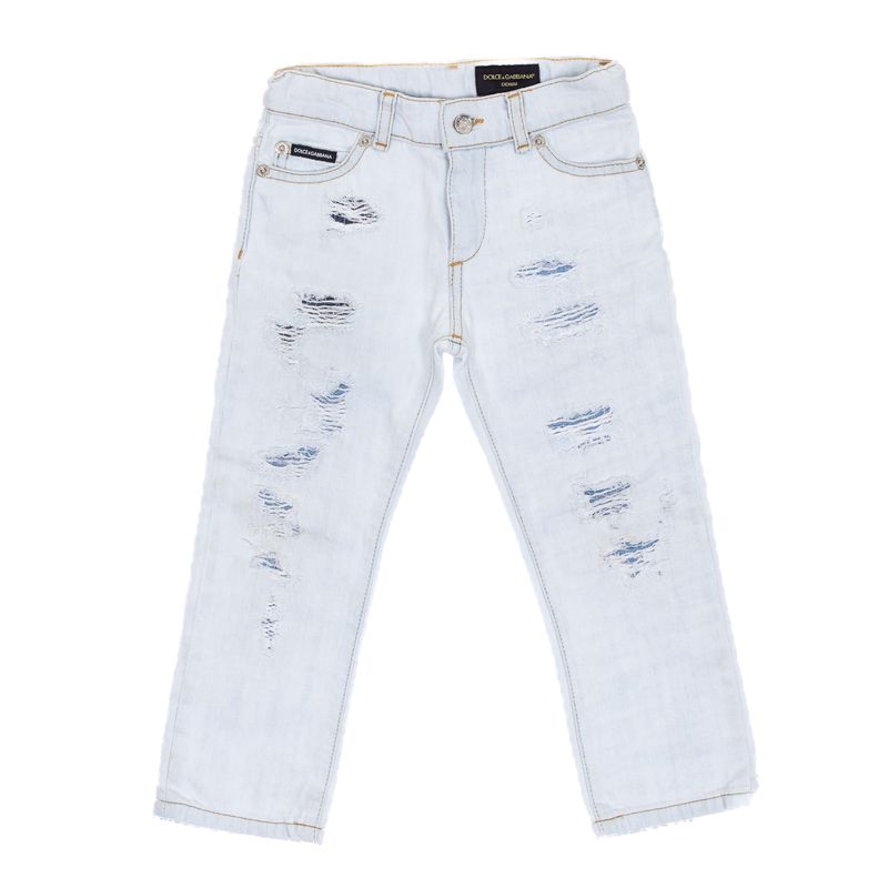 Calca-Jeans-Dolce---Gabbana-Infantil-Rasgada