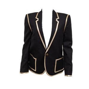Blazer Saint Laurent Lã Preto e Dourado