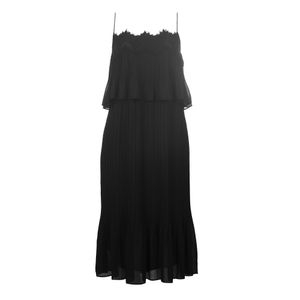 Vestido Massimo Dutti Plissado Preto