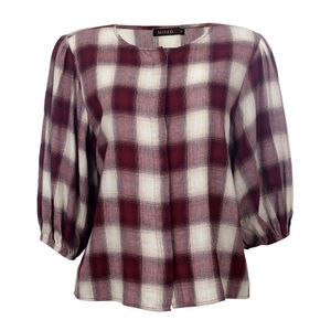 Blusa Mixed Xadrez Vinho e Branca