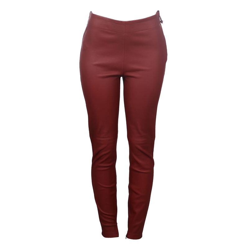 Calca-Cris-Barros-Couro-Vermelho-Skinny-