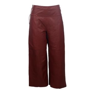 Calça Cris Barros Couro Vermelho