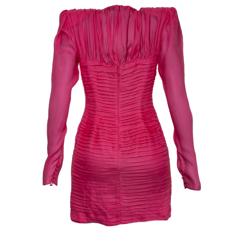 Vestido-Magda-Butrym-Seda-Babado-Rosa