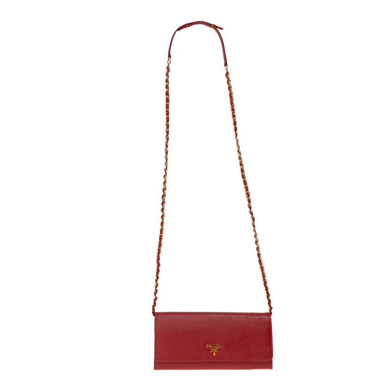 Carteira-Prada-Com-Alca-Saffiano-Vermelho-