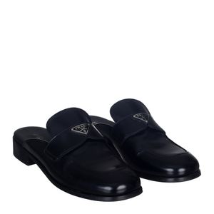 Mule Prada Couro Escovado Preto