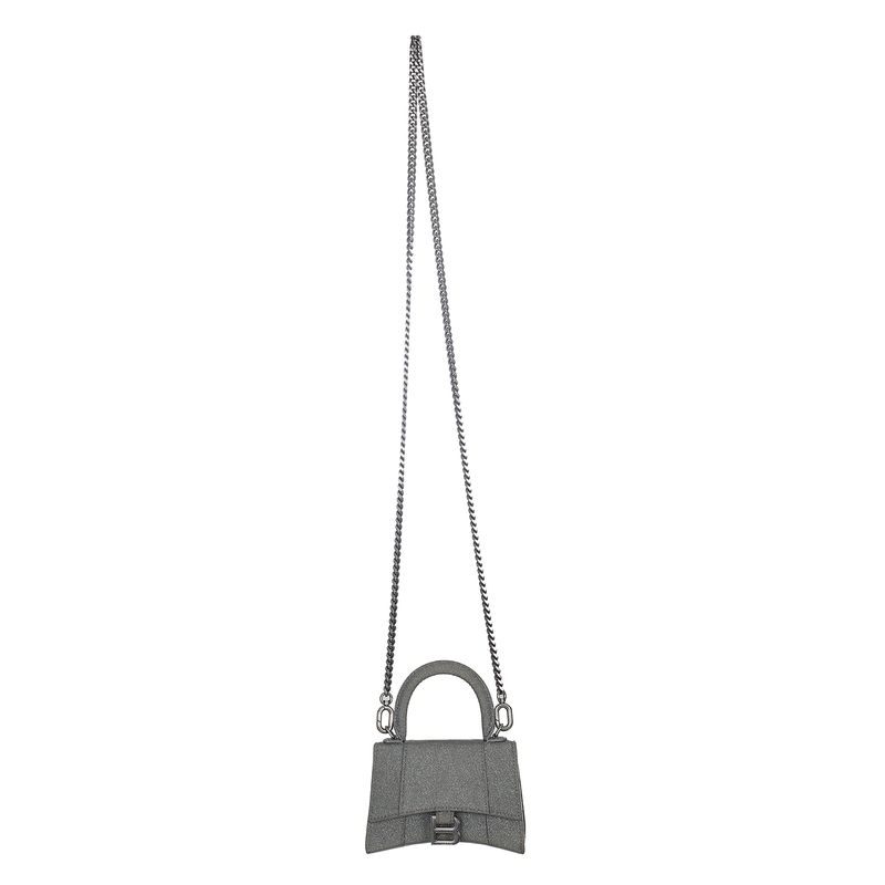 Bolsa-Balenciaga-Mini-Hourglass-Prateada-