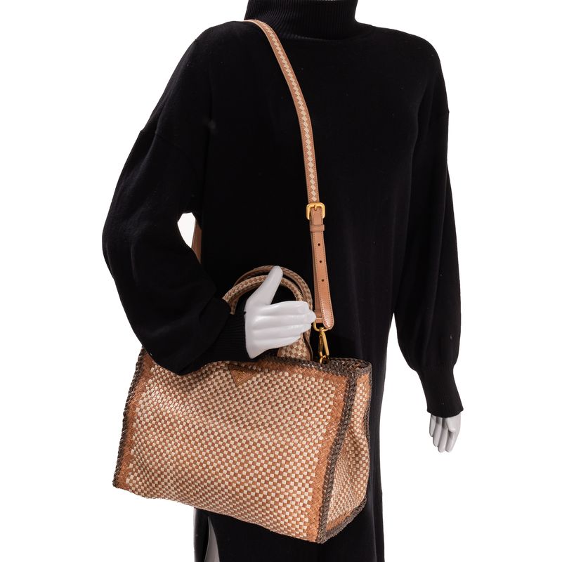 Bolsa-Prada-Couro-Trancado-Marrom
