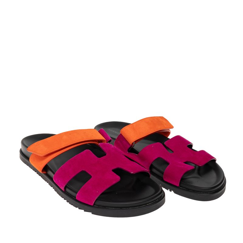 Rasteira-Hermes-Chypre-Rosa-e-Laranja