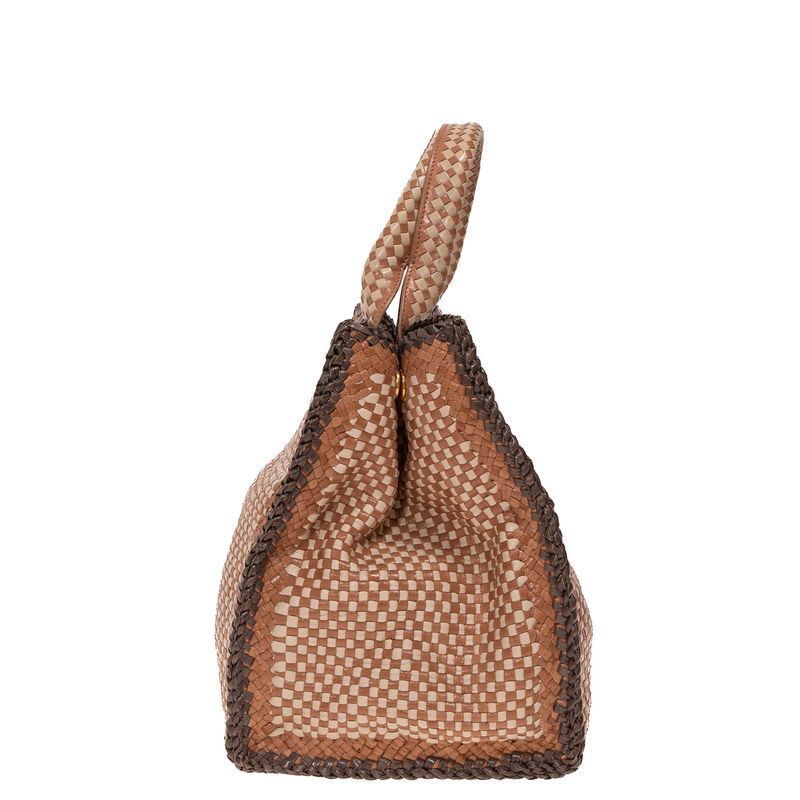 Bolsa-Prada-Couro-Trancado-Marrom