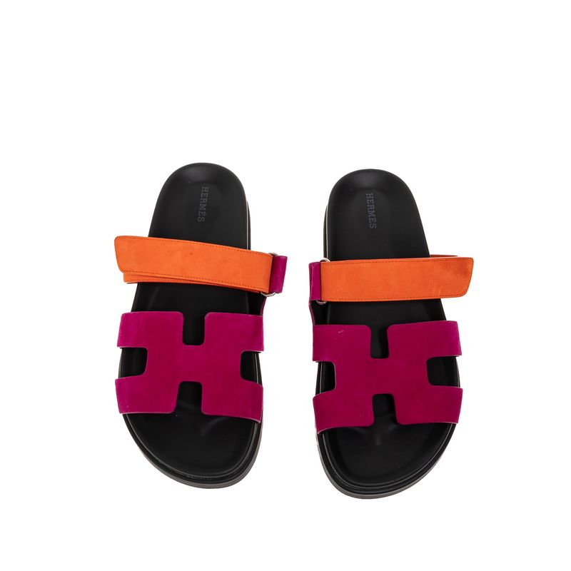 Rasteira-Hermes-Chypre-Rosa-e-Laranja