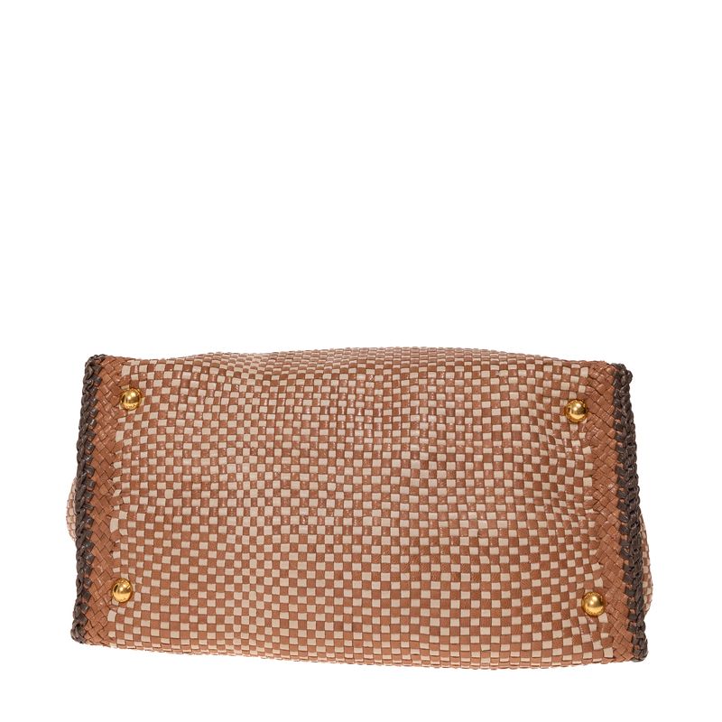 Bolsa-Prada-Couro-Trancado-Marrom