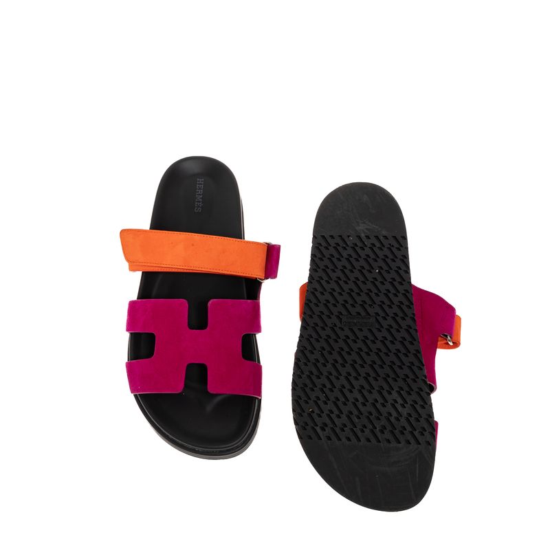 Rasteira-Hermes-Chypre-Rosa-e-Laranja