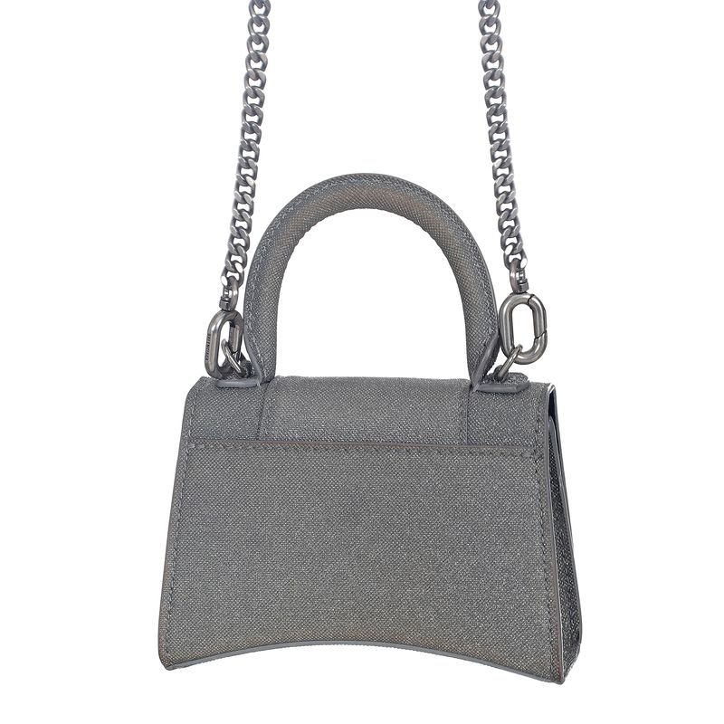 Bolsa-Balenciaga-Mini-Hourglass-Prateada-