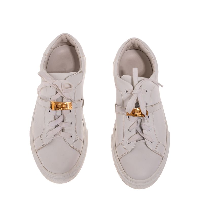 Tenis-Hermes-Day-Branco-Ferragem-Dourada