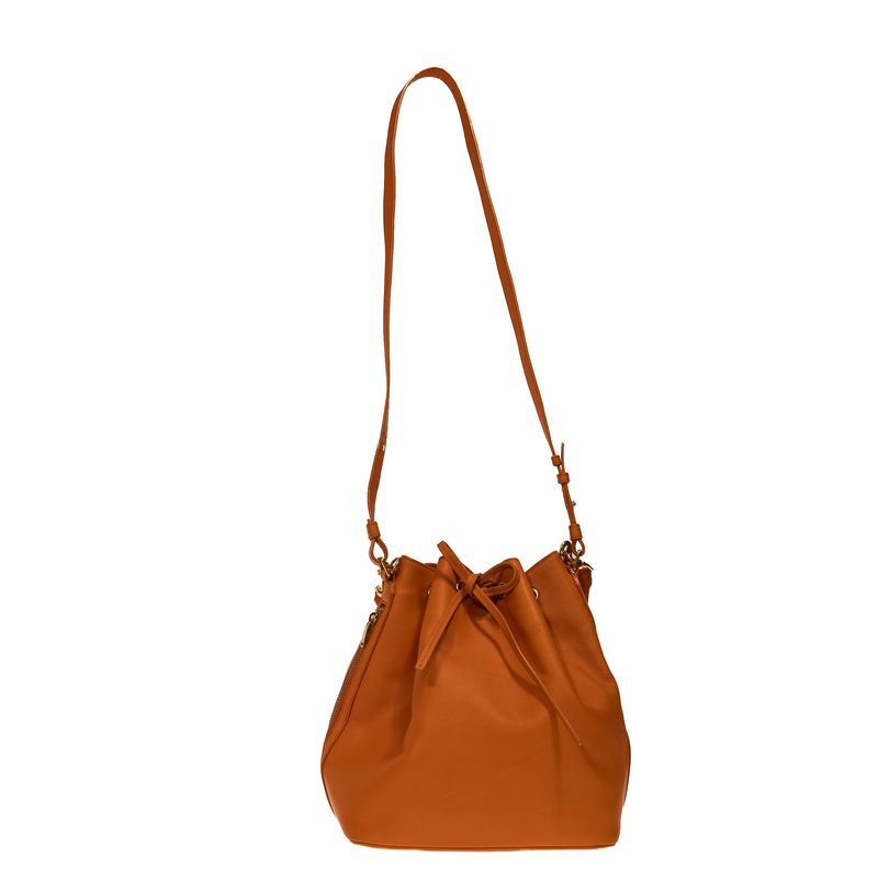 Bolsa-Saint-Laurent-Emmanuelle-Bucket-Couro-Laranja