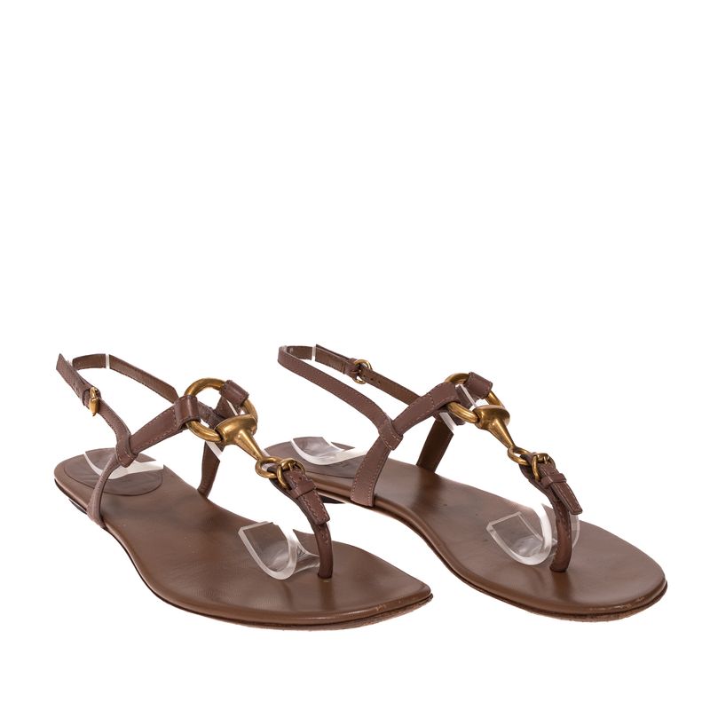Rasteira-Gucci-Couro-Bege