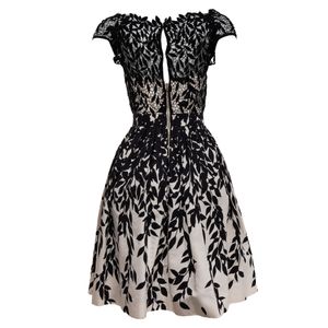 Vestido Blumarine Renda Estampado Preto e Creme