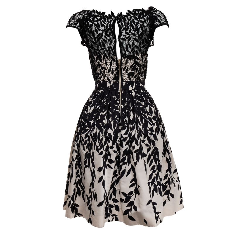 Vestido-Blumarine-Renda-Estampado-Preto-e-Creme