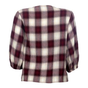 Blusa Mixed Xadrez Vinho e Branca
