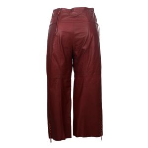 Calça Cris Barros Couro Vermelho