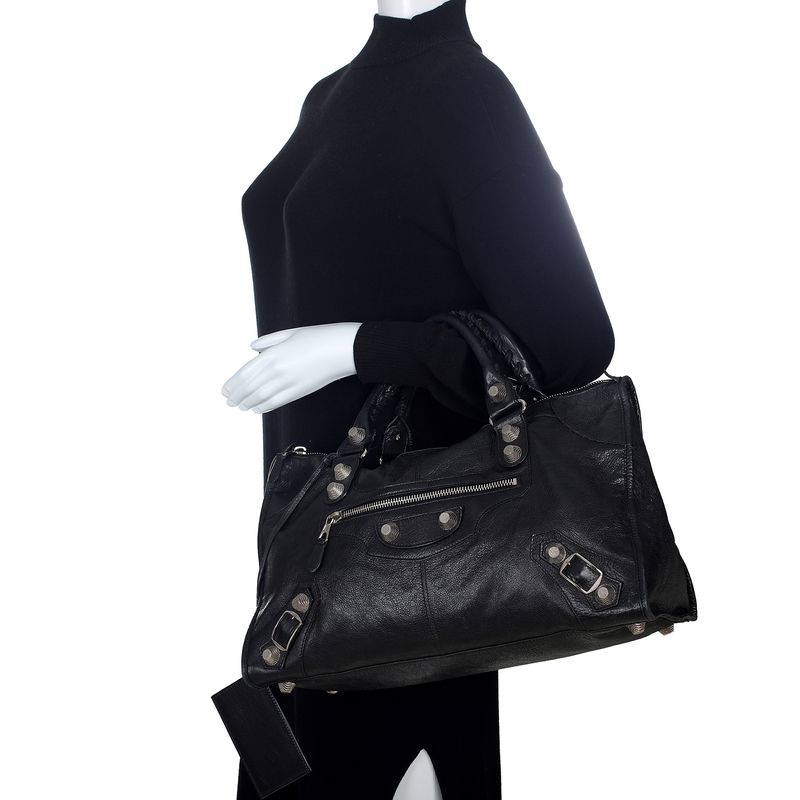 Bolsa-Balenciaga-Motocross-Couro-Preta
