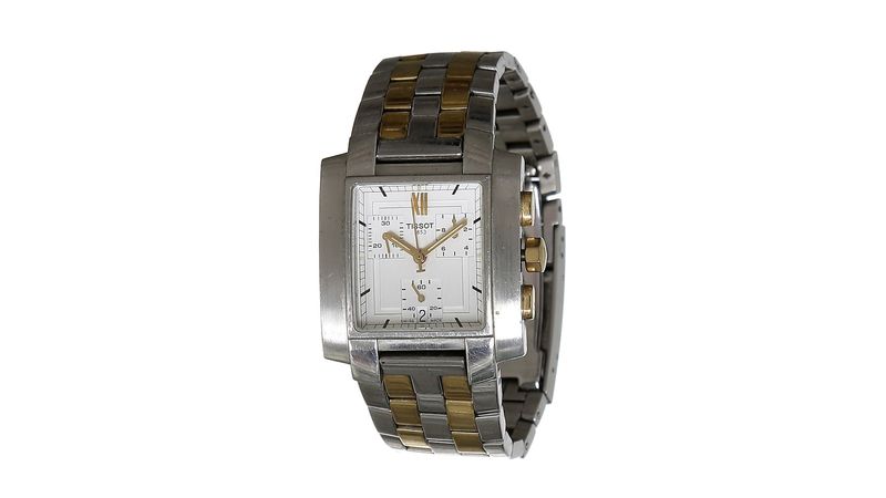 Rel gio Tissot L875 975K A o Prateado e Dourado Brech de luxo