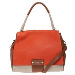 Bolsa-Furla-Creme-e-Laranja