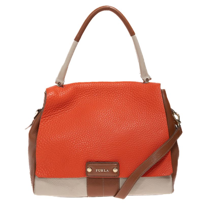 Bolsa-Furla-Creme-e-Laranja