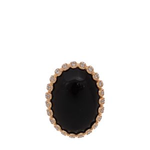 Anel Carla Amorim Onix, Ouro Amarelo e Diamantes