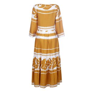 Vestido Allmost Vintage Mostarda e Branco