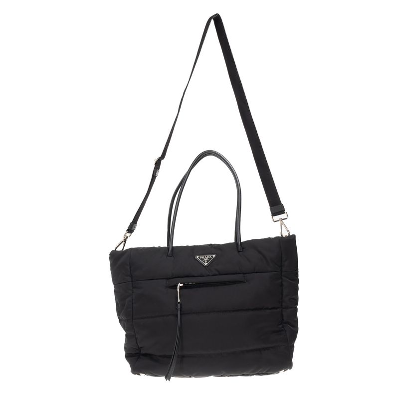 Bolsa-Prada-Tessuto-Puffer-Preta
