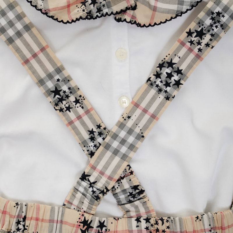 Conjunto-Burberry-Infantil-House-Check-e-Estrelas-