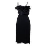 Vestido-Prada-Plumas-Seda-Preto
