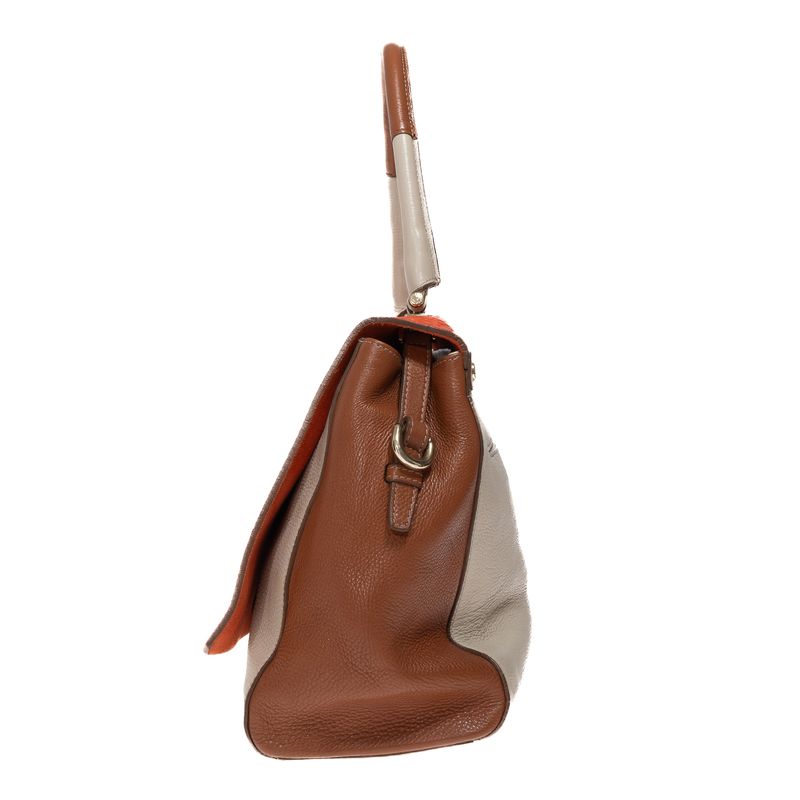 Bolsa-Furla-Creme-e-Laranja