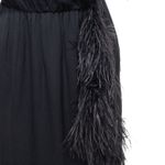 Vestido-Prada-Plumas-Seda-Preto