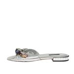 Rasteira-Dolce---Gabbana-Couro-Prateada-Floral
