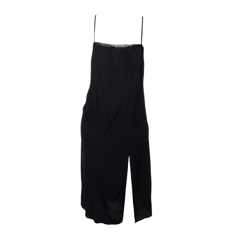Vestido-Prada-Plumas-Seda-Preto