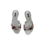 Rasteira-Dolce---Gabbana-Couro-Prateada-Floral