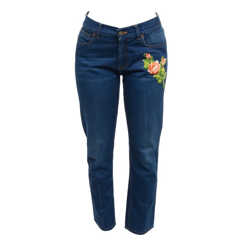 Calca-Jeans-Gucci-Bordado-Flor