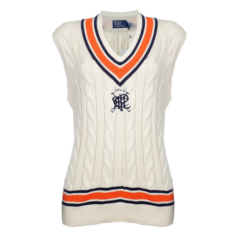 Colete-Polo-Ralph-Lauren-Trico-Branco-e-Laranja