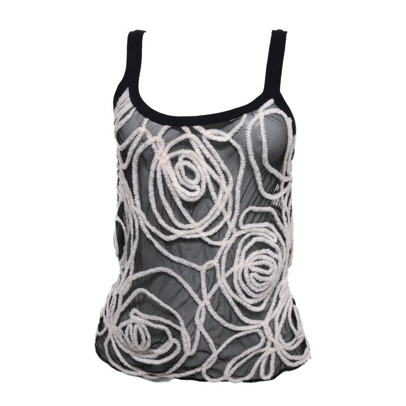 Blusa-Giorgio-Armani-Tule-Preta-e-Branca