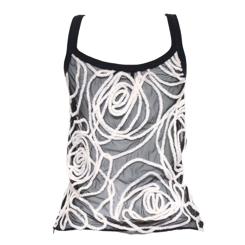Blusa-Giorgio-Armani-Tule-Preta-e-Branca