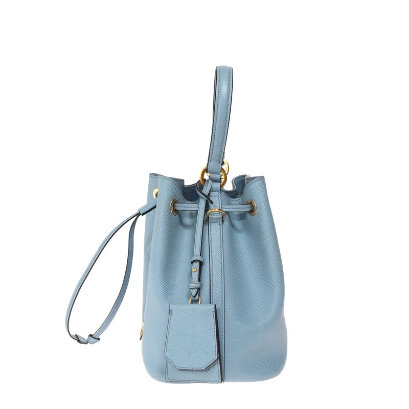 Bolsa-Prada-Bucket-Saffiano-Azul