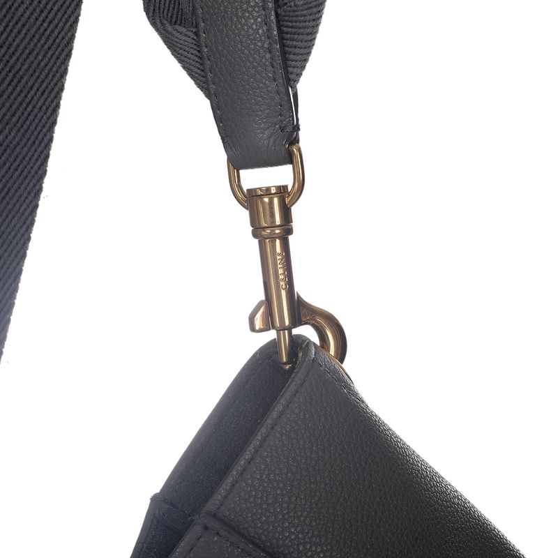 Bolsa-Celine-Seau-Sangle-Bucket-Couro-Cinza